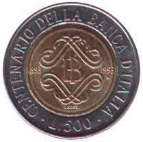 500 Lire 1993 centenario
