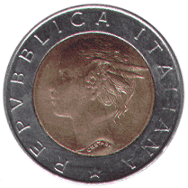 500 Lire Italy Obverse