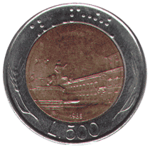 500 Lire Italy Reverse